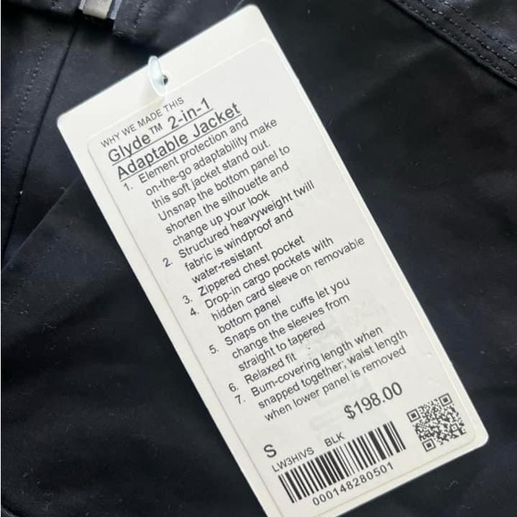 Lululemon Glyde 2-in-1 Adaptable Jacket in Black Size S - Picture 4 of 4